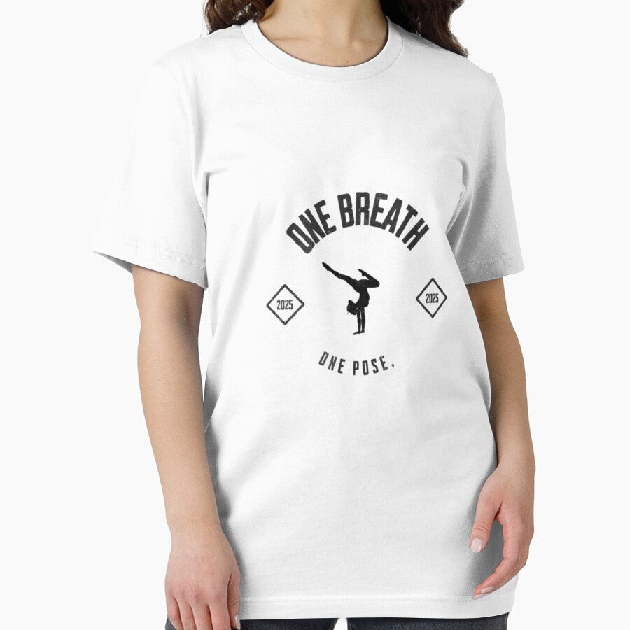 One Breath One Pose Yoga T-Shirt | Mindful Movement Tee | Yoga Lover Gift | Meditative Breathwork Shirt | Unisex Spiritual Fitness Tee by Ramanujan MN