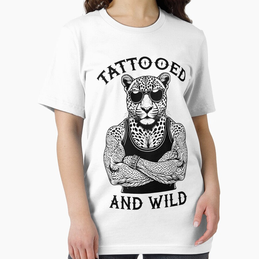 Tattooed And Wild Funny Inked Leopard Animal Tattoo Lover by GrandeDuc