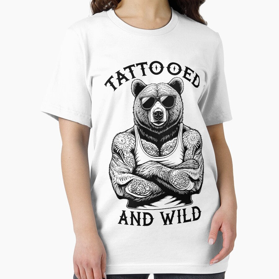 Tattooed And Wild Funny Inked Bear Animal Tattoo Lover by GrandeDuc