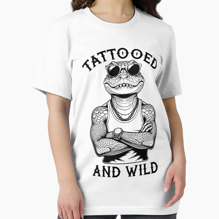 Tattooed And Wild Funny Inked Alligator Animal Tattoo Lover by GrandeDuc
