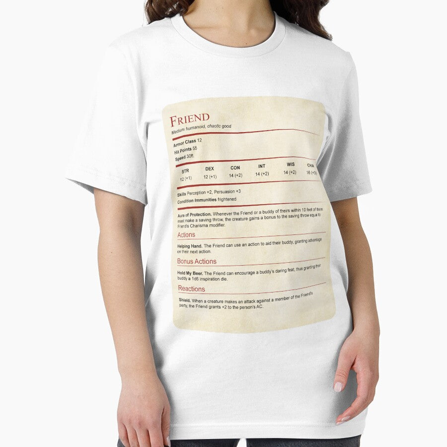 D&D Friend Stat Block for Gift by sunburstrpg