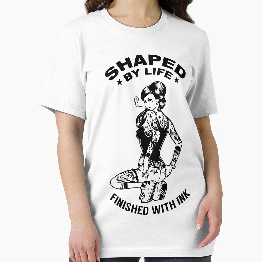 Shaped By Life - Finished With Ink Shirt Tattoo T-Shirt for Women Tattoo Artist Gift by Anumber1