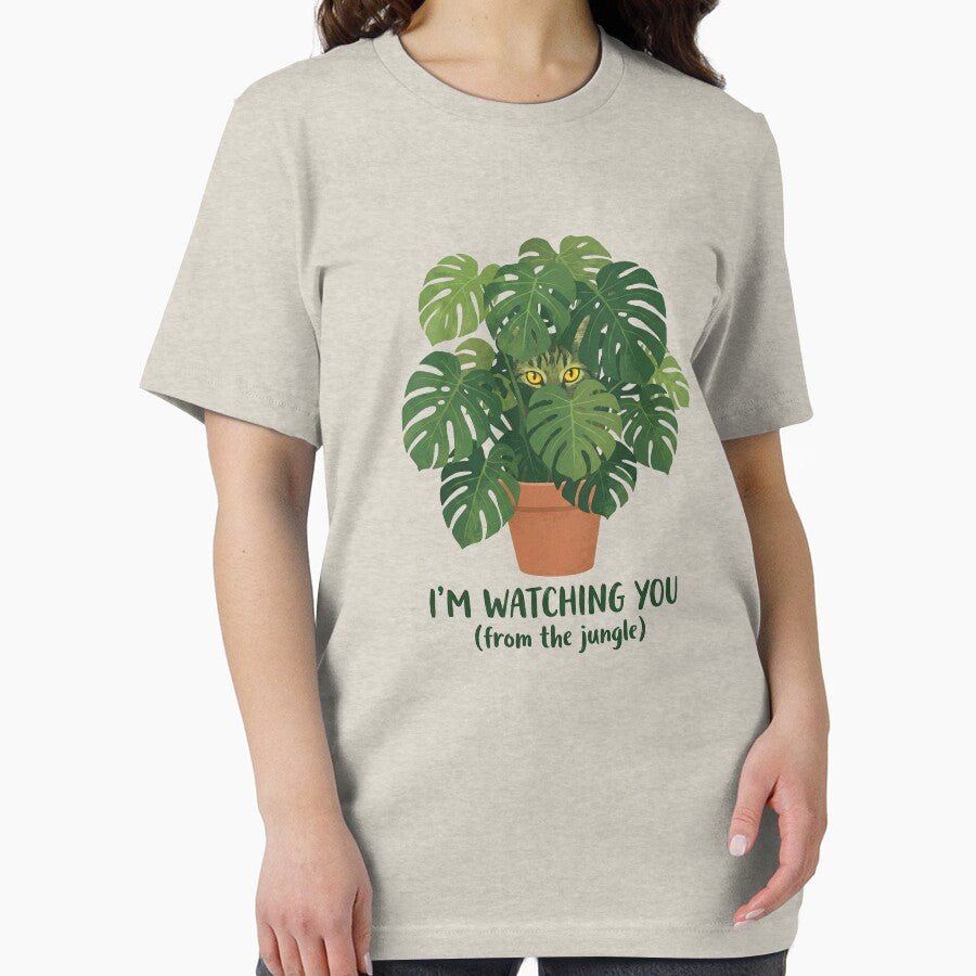 The Cat is Watching - Funny Cat & Houseplant Graphic by KaryaVisionSTR
