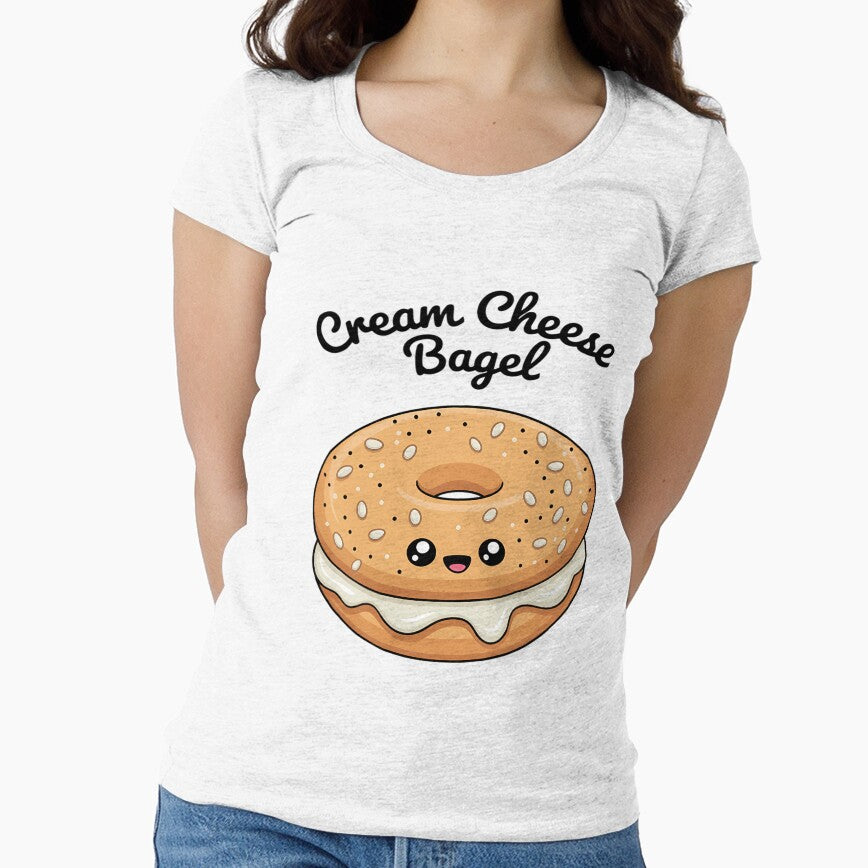 Cream Cheese Bagel Cute Kawaii Breakfast by TyraYoung