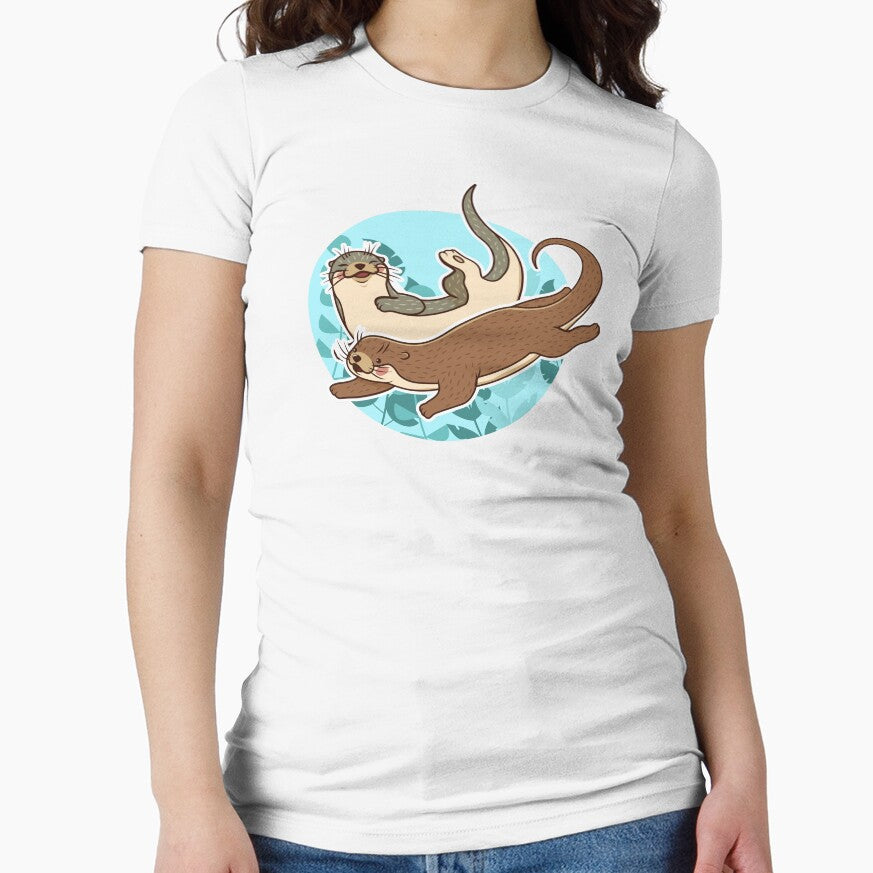 significant otters - otters holding hands by exponentialart