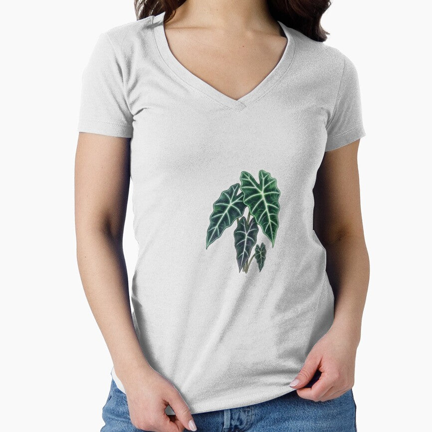 Aesthetic Alocasia Polly Neon Botanical Mask Plant by SanclairGoods