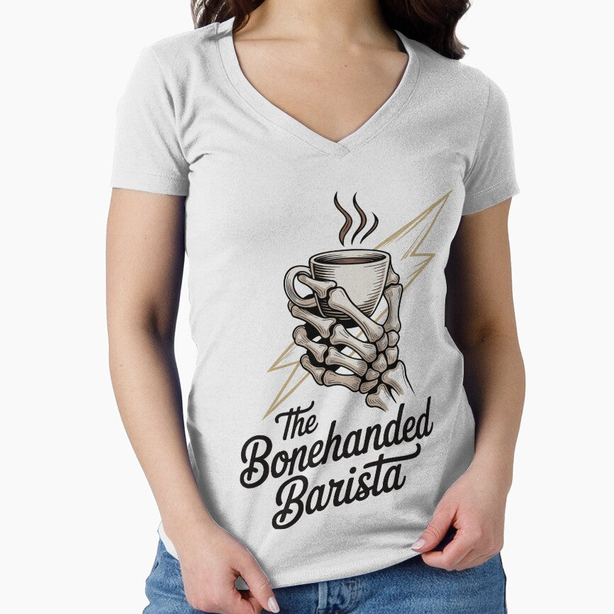 Bonehanded Barista Skeleton and Cup Logo - Black by Bonehanded