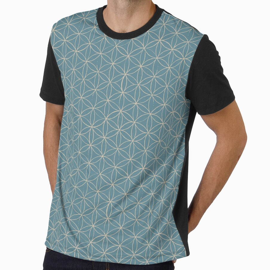 Flower of Life Linocut Pattern - Peacock + Dove by Irene Estelle