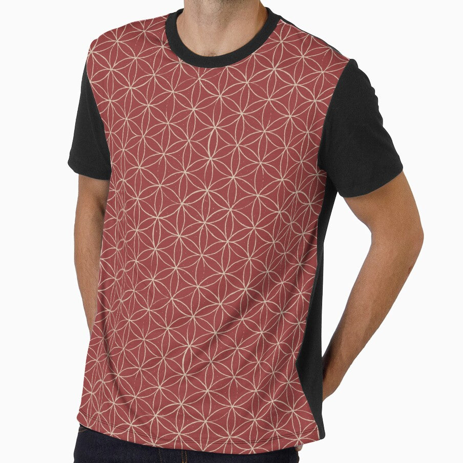 Flower of Life Linocut Pattern - Ruby + Dove by Irene Estelle