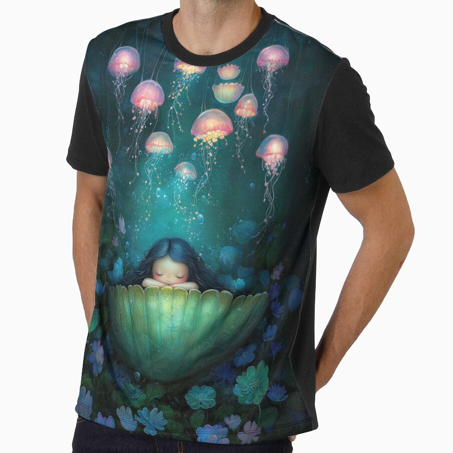 Girl in Shell with Glowing Jellyfish by Magical Art Store