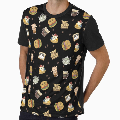 "Catfe de Memes": Meme Cat Pattern Dark by Squosh