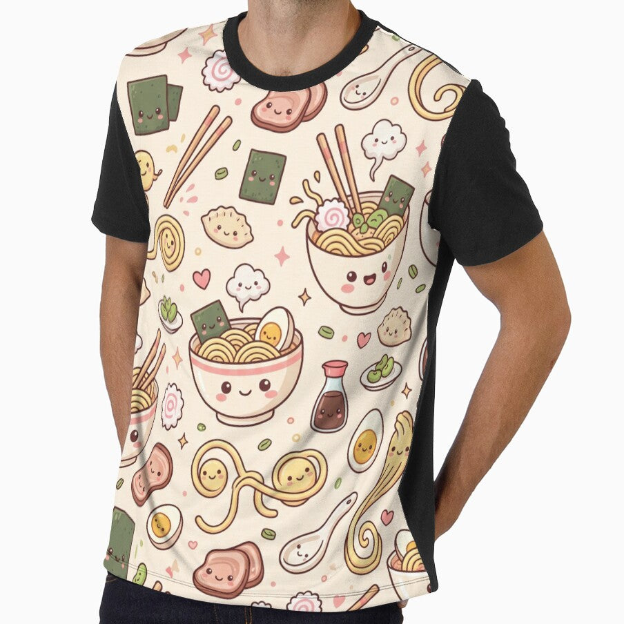 Cute Kawaii Ramen Noodle & Dumpling Pattern by LevelUpLad