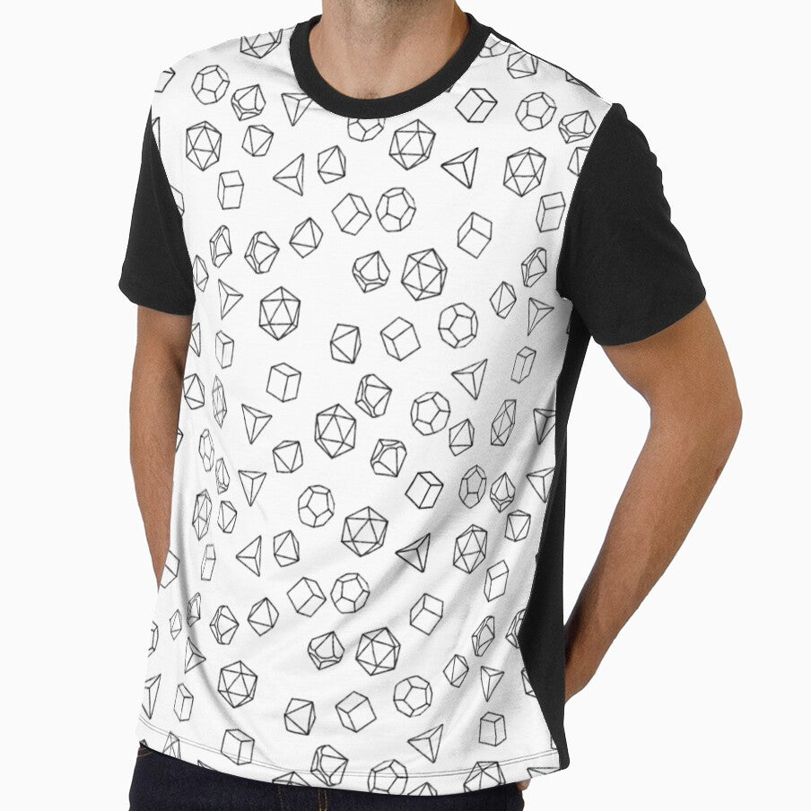 DnD Dice Black on White Pattern by sagm