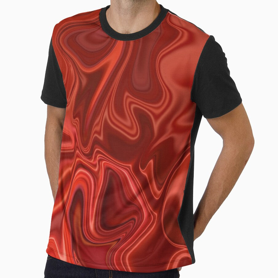 Electric Red Fluid Abstract Art by BassHeadMomma
