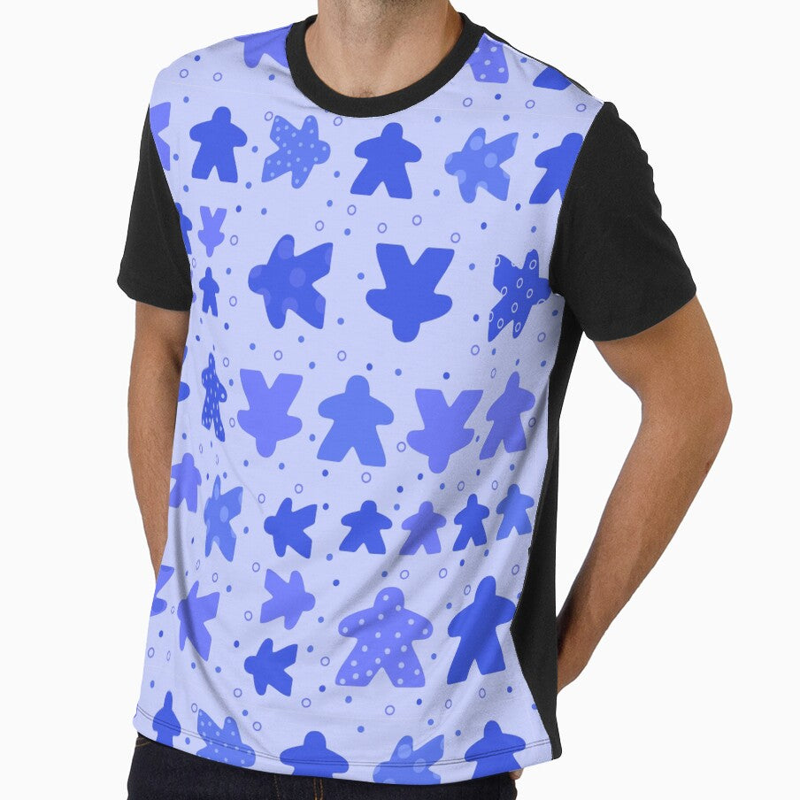 I Play Blue - Meeple Board Game Pattern by BeamGeeks