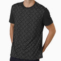 Moon Phase Pattern (White Outlines on Black) by BeJolley