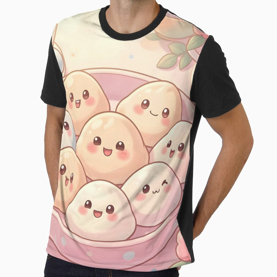 Cute Kawaii Dumpling Tea Party – Pastel Dumplings with Flowers by EmeraldeaArt