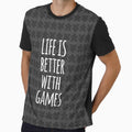Life is Better with Games All Black Meeples Pattern - Perfect for Board Game Lovers by BeamGeeks