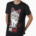 Funny Cat T Shirt Angry Cat Meow White And Red by loumed