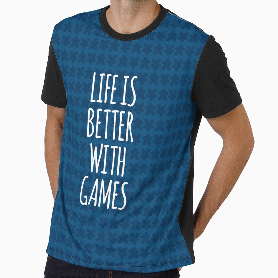 Life is Better with Games All Blue Meeples Pattern - Perfect for Board Game Lovers by BeamGeeks