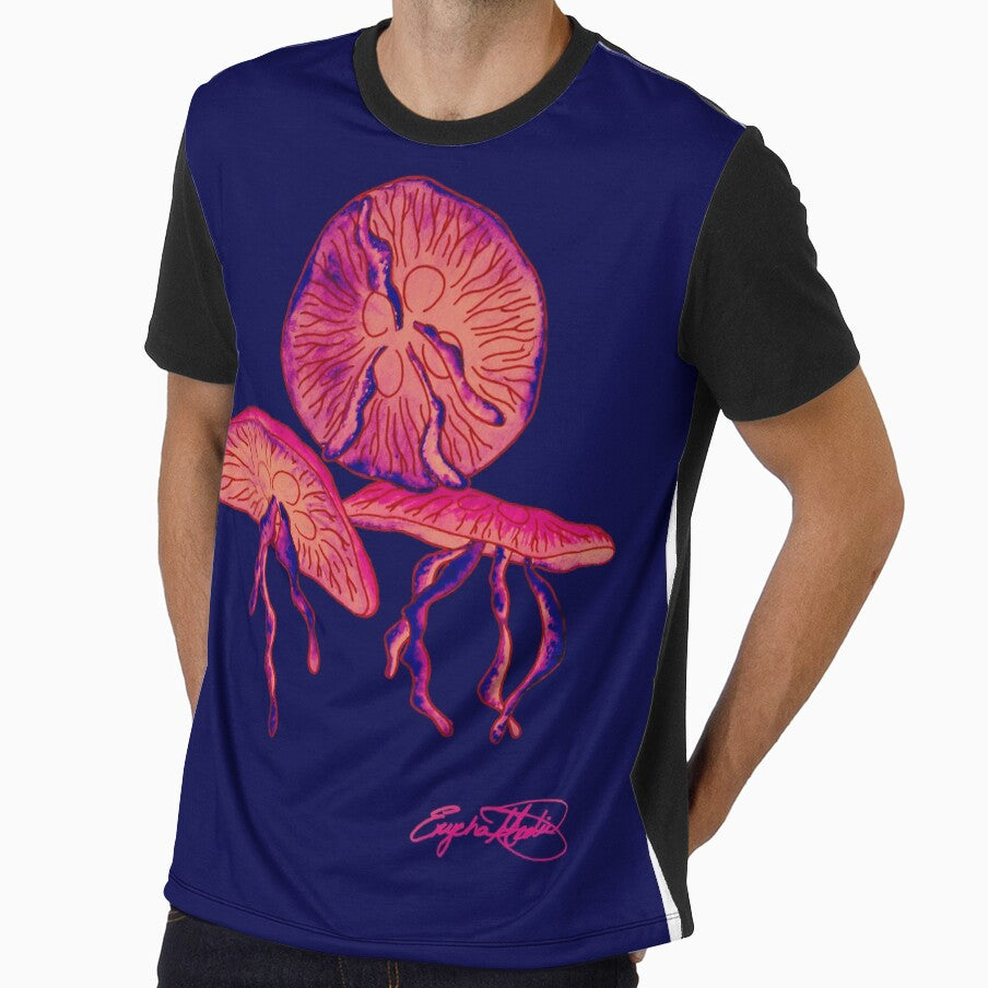 Psychedelic Pink Jellyfish on Deep Purple by FEM-creative