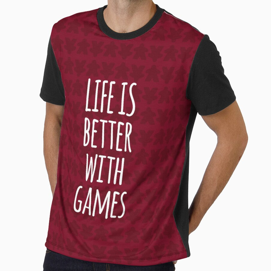 Copy of Life is Better with Games All Red Meeples Pattern - Perfect for Board Game Lovers by BeamGeeks