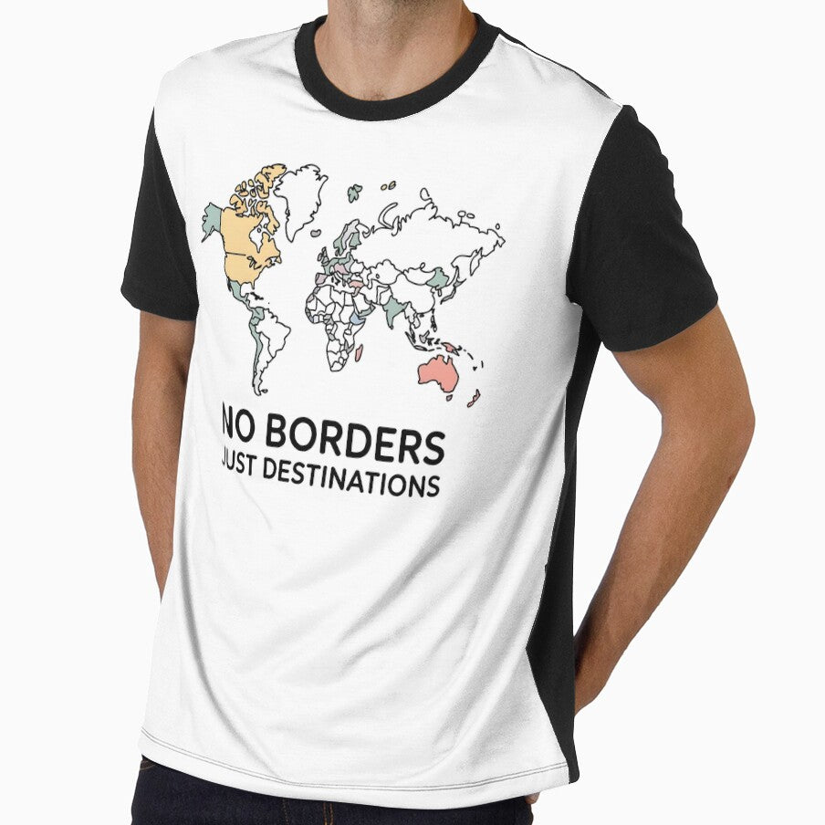 No Borders Just Destinations Global Nomad – Minimal World Map by 404wearpl