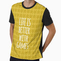 Life is Better with Games All Yellow Meeples Pattern - Perfect for Board Game Lovers by BeamGeeks