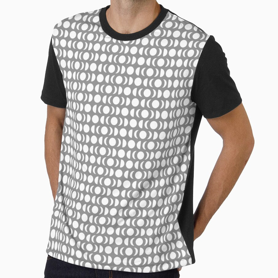 Moon Phases Pattern (White on Gray) by BeJolley