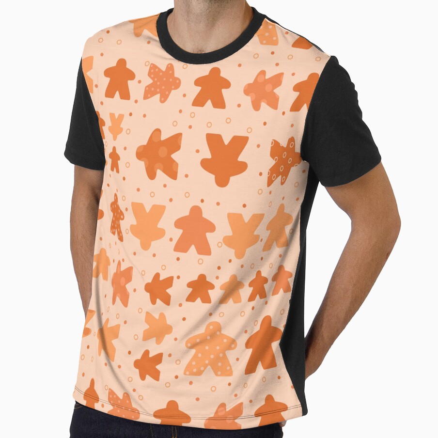 I Play Orange - Meeple Board Game Pattern by BeamGeeks