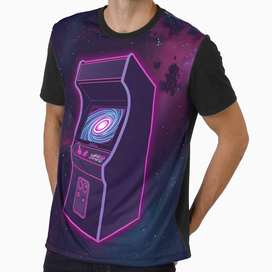 Cosmic Arcade Portal - Retro Vaporwave Gaming Art Print by ThePixelArchive