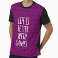 Life is Better with Games All Pink Meeples Pattern - Perfect for Board Game Lovers by BeamGeeks