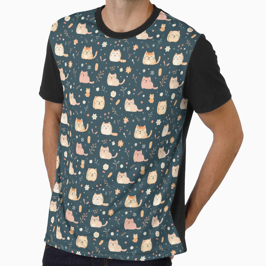 Cute Load Cats Plants Flowers Pattern by SStarDesigns