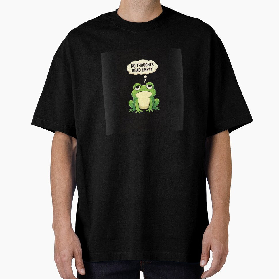 No Thoughts Head Empty Funny Frog Meme by Tropivaro