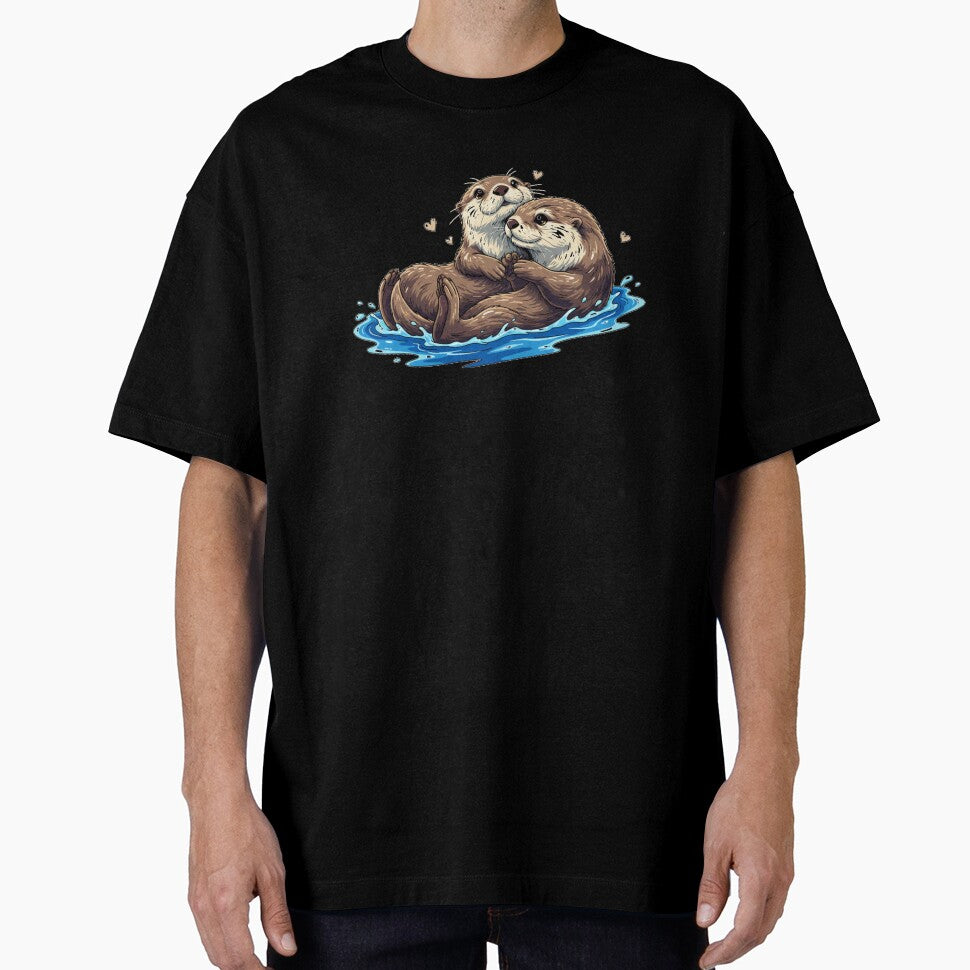 Sea Otters Holding Paws Cute Couple Sticker Romantic Anniversary Gift by Relatable-Ramen