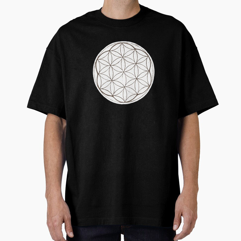Flower of Life Linocut - Snow + Earth by Irene Estelle