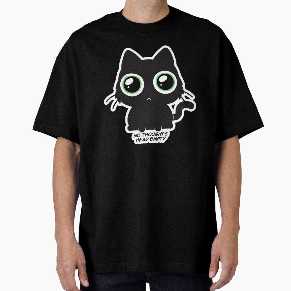 No Thoughts Head Empty Black Cat Design by neoomancer