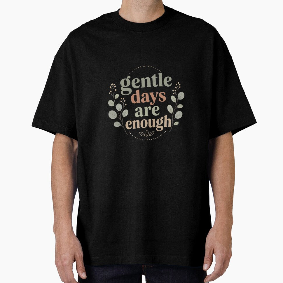 Gentle Days Are Enough – Cozy Wellness Typography by CosmicQuietStudio
