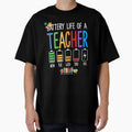 Funny Teacher Battery Life Colorful School Week Design by deslydesign
