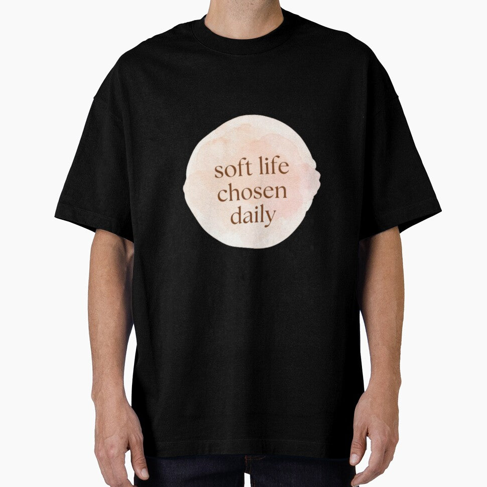 Soft Life Chosen Daily – Spiritual Self Love Typography Quote by CosmicQuietStudio