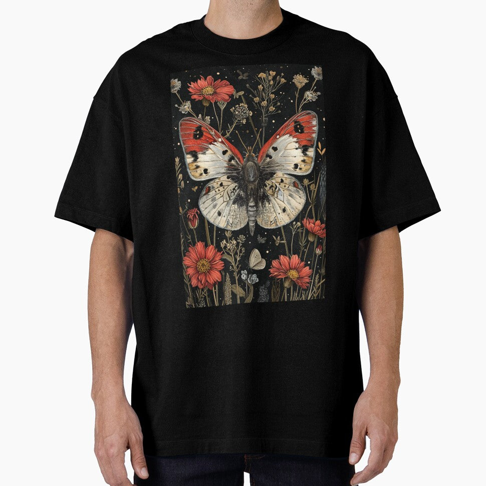 Moth and red wild flowers by Fantasy Cache