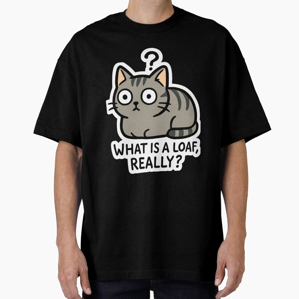 Existential Loaf" Funny Kitten Loaf Vector Sticker by catastrocat