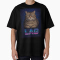 Laggy Loaf Funny 80s Gamer Cat T-Shirt by catastrocat