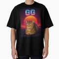 GG (Good Game) Loaf Funny 80s Synthwave Cat T-Shirt by catastrocat