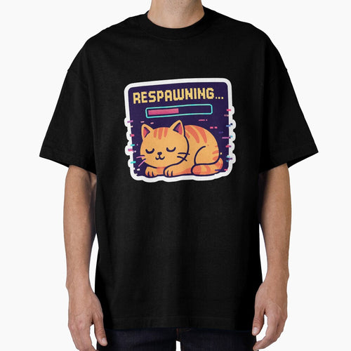 "Respawning" Funny Gamer Cat Loaf Vector Sticker by catastrocat
