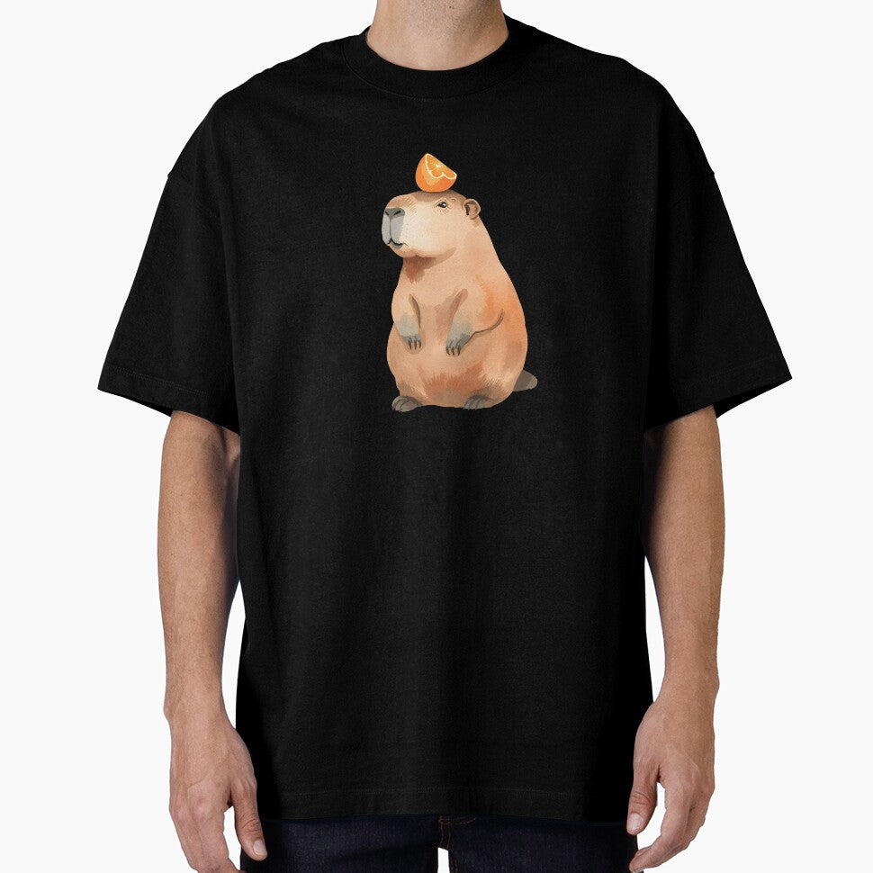 The Zen Capybara with an Orange by Bal Drops