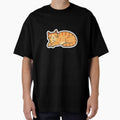 Chubby Loaf Cat Orange Tabby Sticker for Cat Lovers by NeonNerdStudio