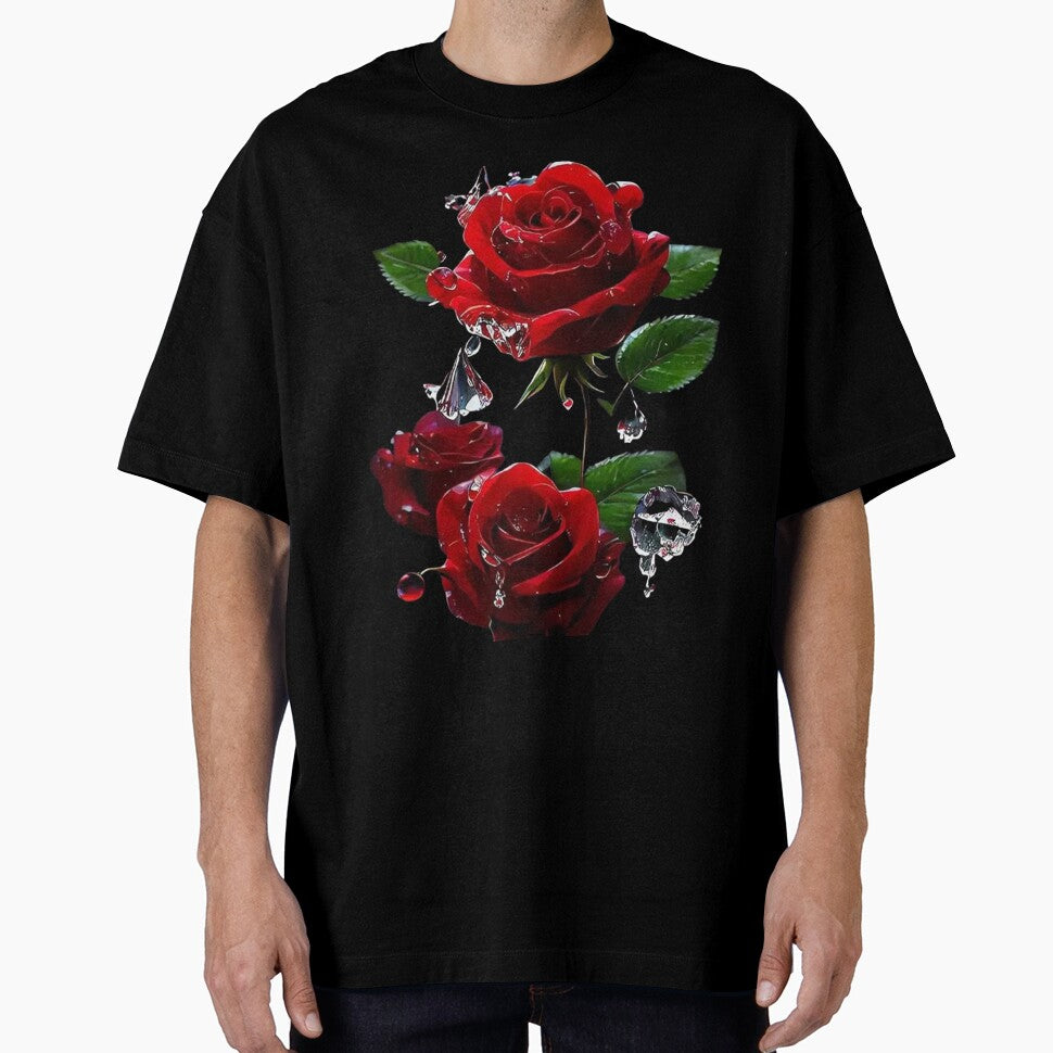 Red Roses with Water Drops: Elegance and Beauty by TroviTutto