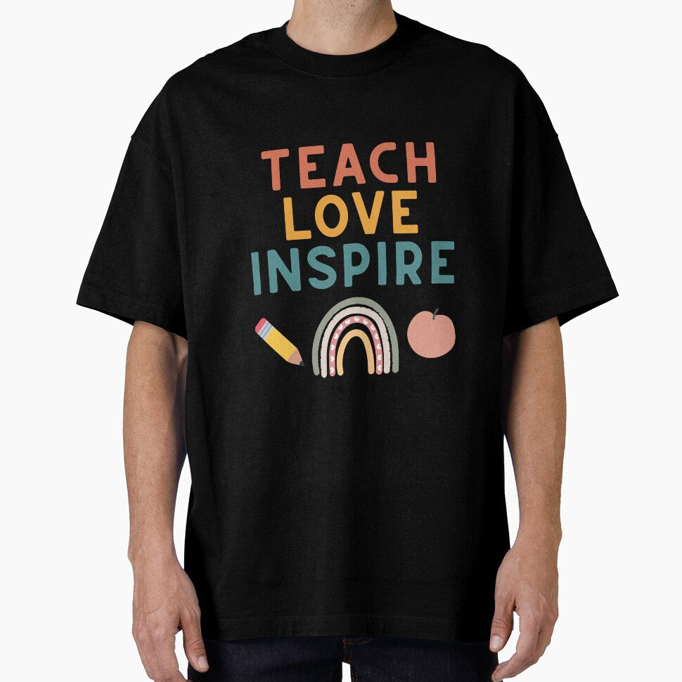 Teach Love Inspire – Boho Rainbow Teacher by River Valley Digital