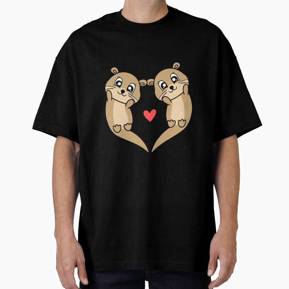 otter couple love heart by vandepasch